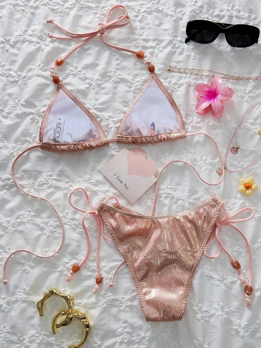 Ženski  metalik tkanina seksi slatki  bikini