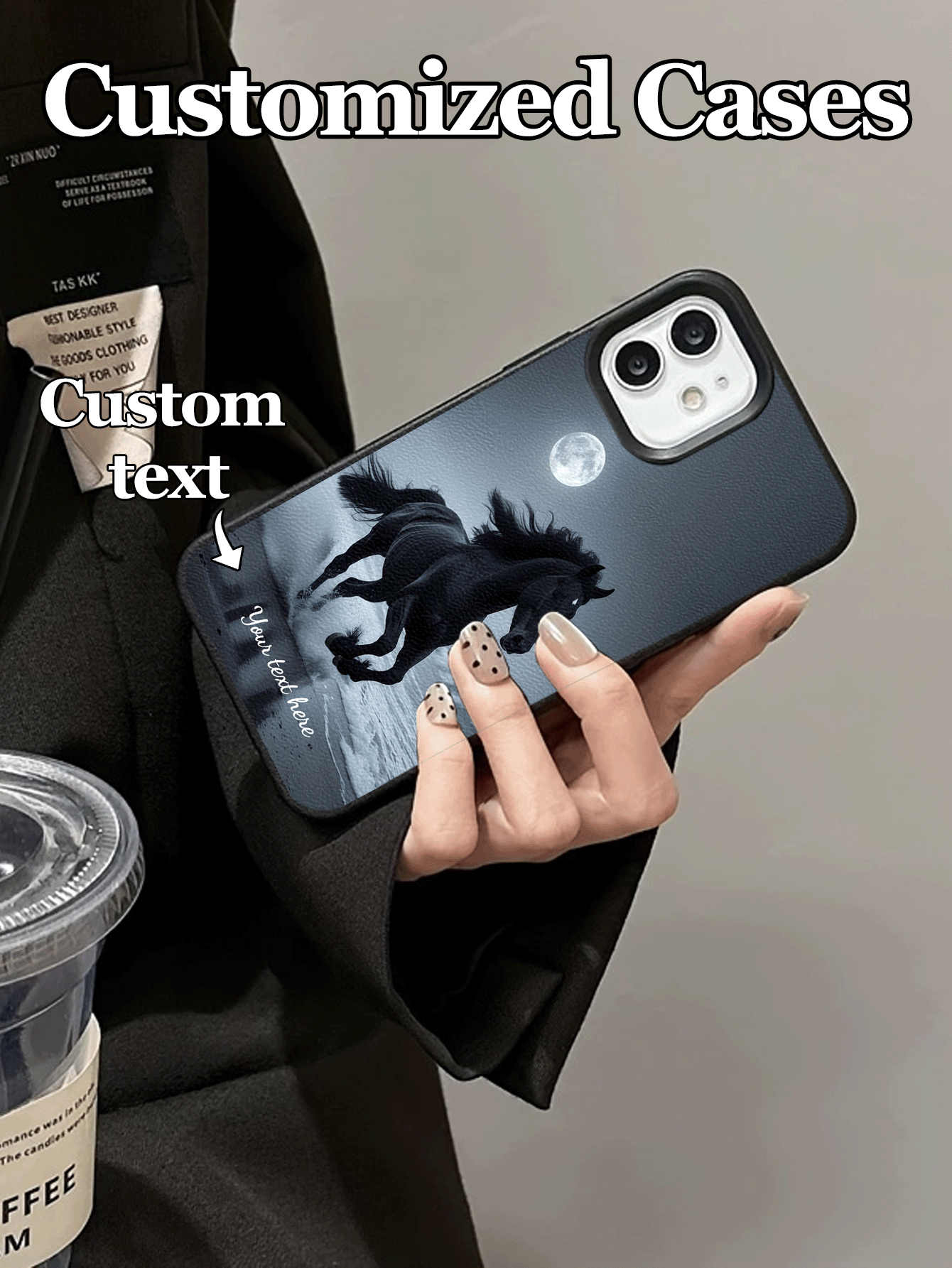 Futrola za telefon sa dizajnom  konja, kompatibilna sa 17 Pro Max/17 Air/16E/16 Pro Max/15/14 Plus/13/12/11, S24/20 Ultra/A52S/A31 A21S/A13/A05S, Note 13 Pro Plus/Note 10/Note 12C/Note 13C,