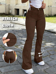 Ženske pantalone Y2K stila, jednobojne