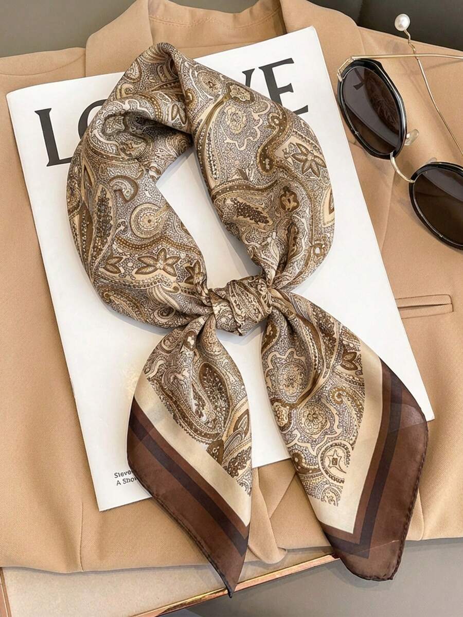 Ženska moderna svestrana marama šal sa printom, 27.6"X27.6", boho ležerni