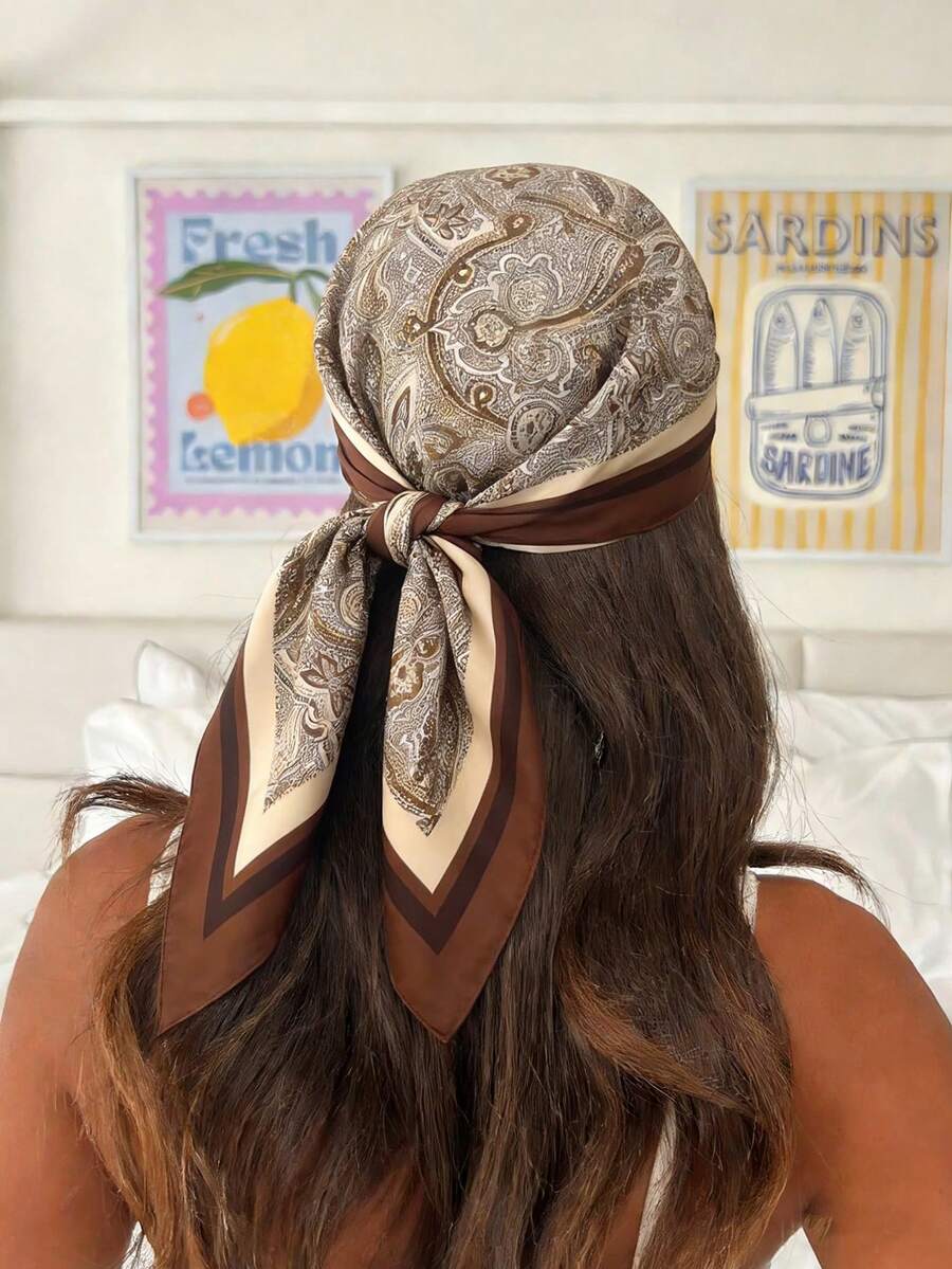 Ženska moderna svestrana marama šal sa printom, 27.6"X27.6", boho ležerni