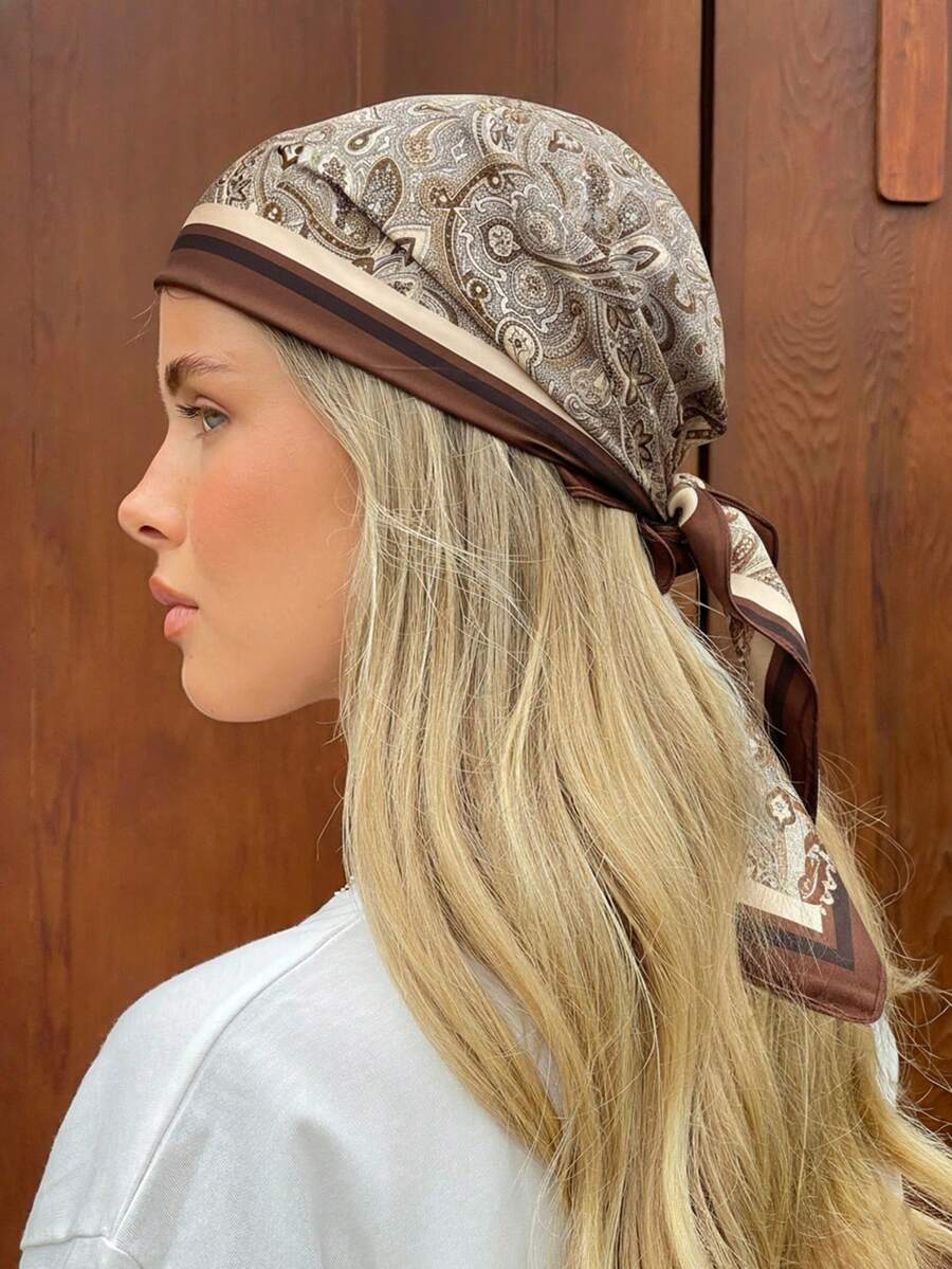 Ženska moderna svestrana marama šal sa printom, 27.6"X27.6", boho ležerni
