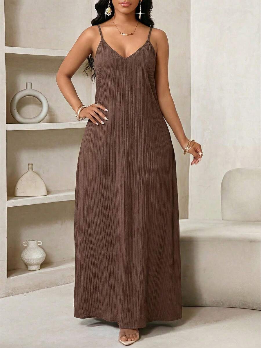 Lady Haljina sa tankim kaiš-bretelama i printom sa šljokicama, plus size