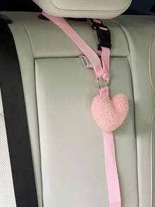 1pc Cute Pet Car Safety Belt Harness Leash, Creative Heart-Shaped Dog/Cat Vehicle Safety Tether Strap,Dog Accessories