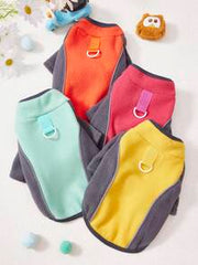 PETSIN Autumn/Winter Plush Velvet Pet Vest & Hoodie – Soft Warm Sweater With Traction Buckle For Dogs, Cats & Small Animals, Indoor/Outdoor Wear