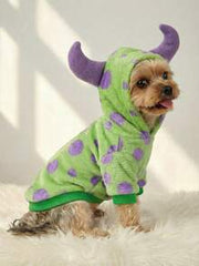 PETSIN 1pc Polka Dot Fleece Monster Costume Hoodie For Pets