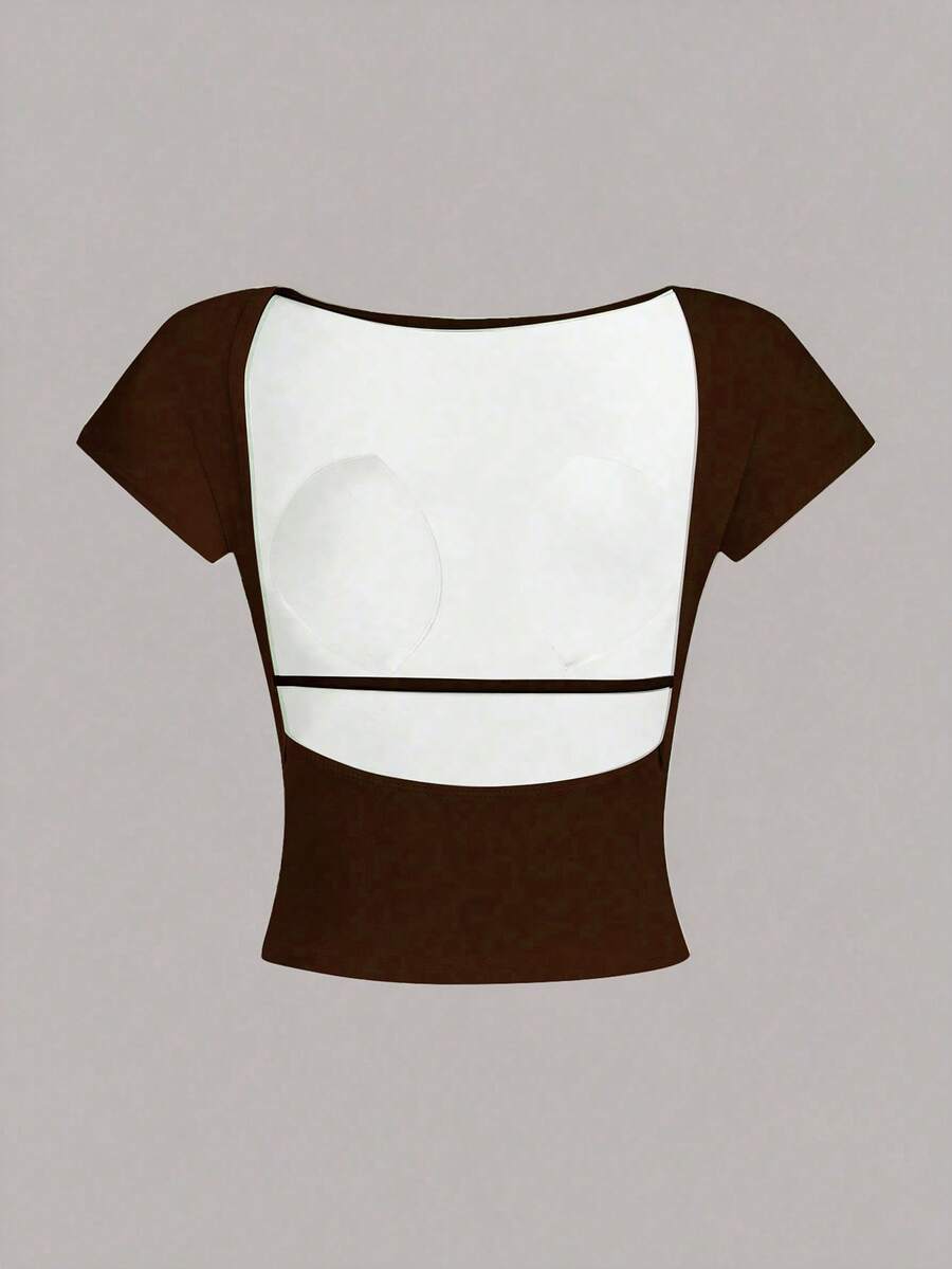 Ženska podstavljena seksi crop majica, slim fit