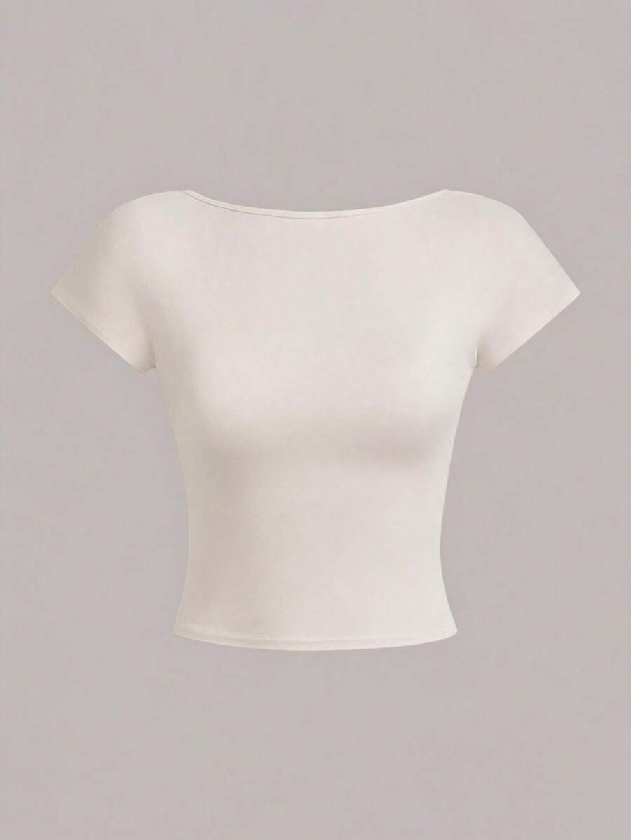 Ženska podstavljena seksi crop majica, slim fit