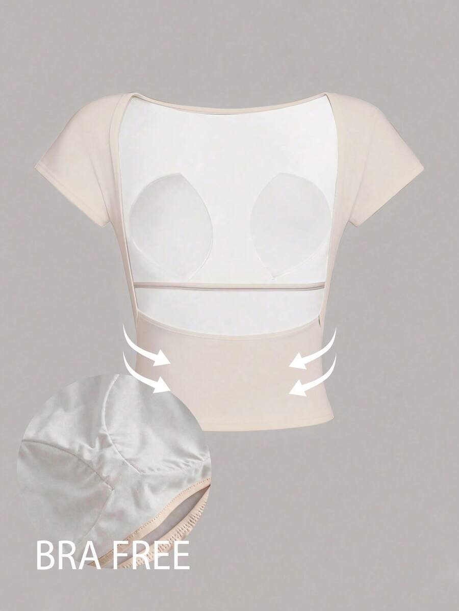 Ženska podstavljena seksi crop majica, slim fit