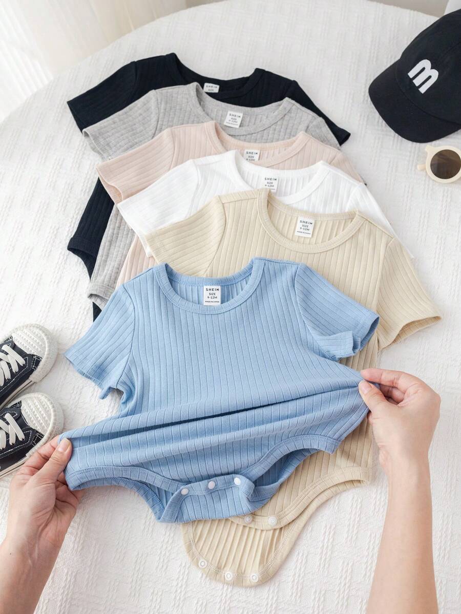 Set od 6 kom unisex bodija za novorođenče dečaka/devojčice, 100% pamuk
