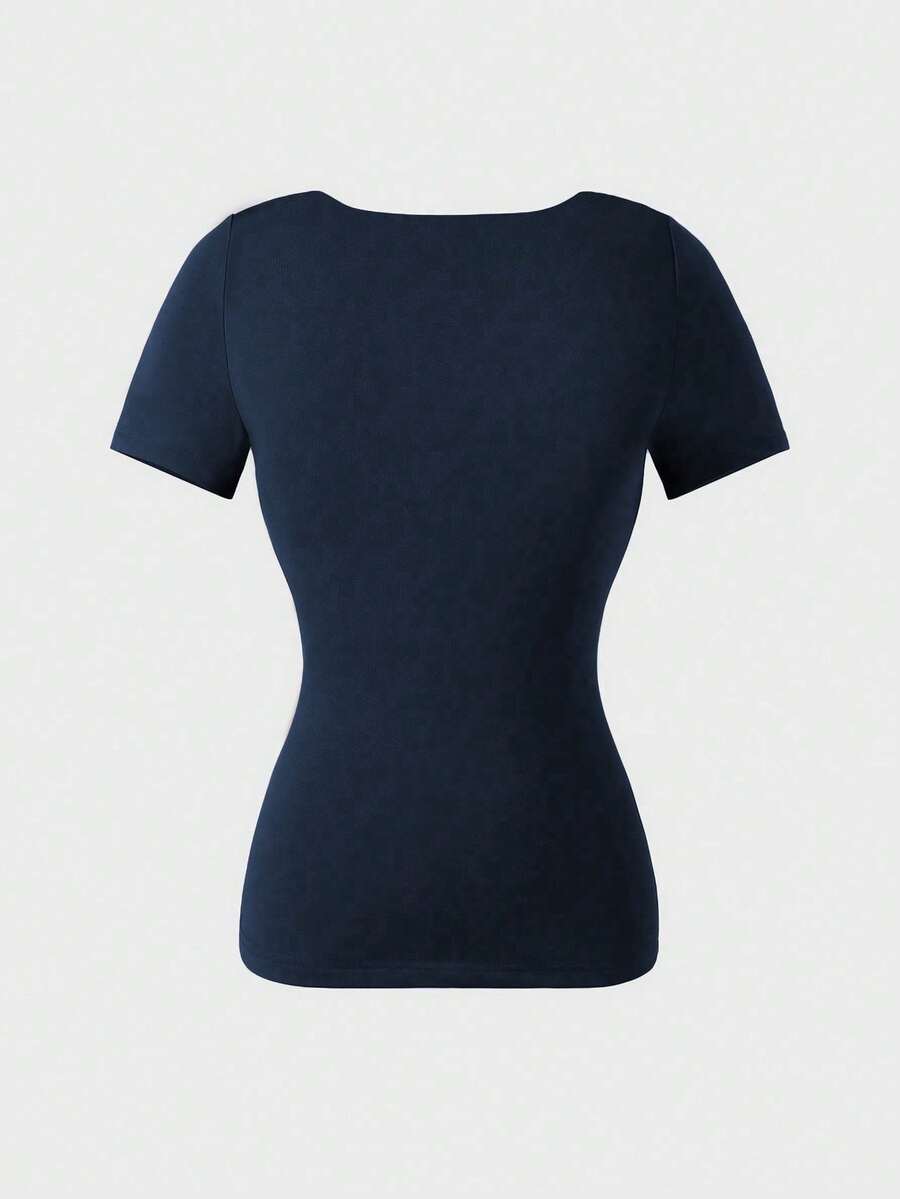 Casual Elegant Majica Kratkih Rukava sa Okruglim Izrezom