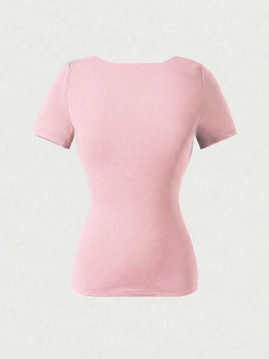 Casual Elegant Majica Kratkih Rukava sa Okruglim Izrezom