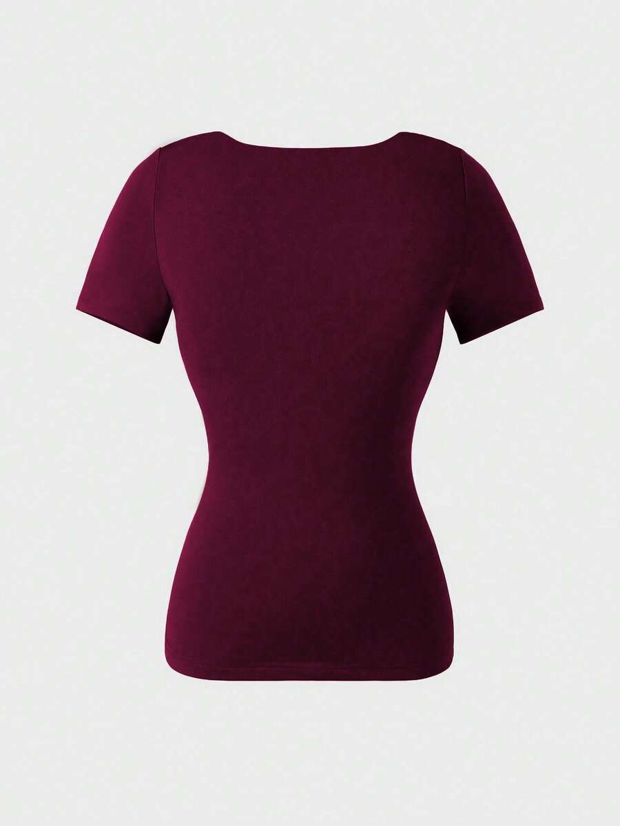 Casual Elegant Majica Kratkih Rukava sa Okruglim Izrezom