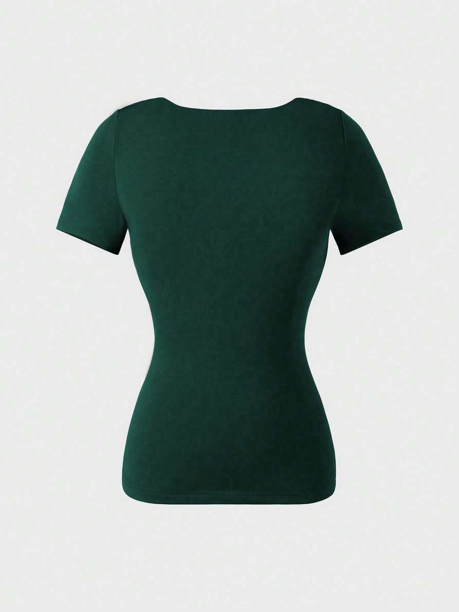 Casual Elegant Majica Kratkih Rukava sa Okruglim Izrezom