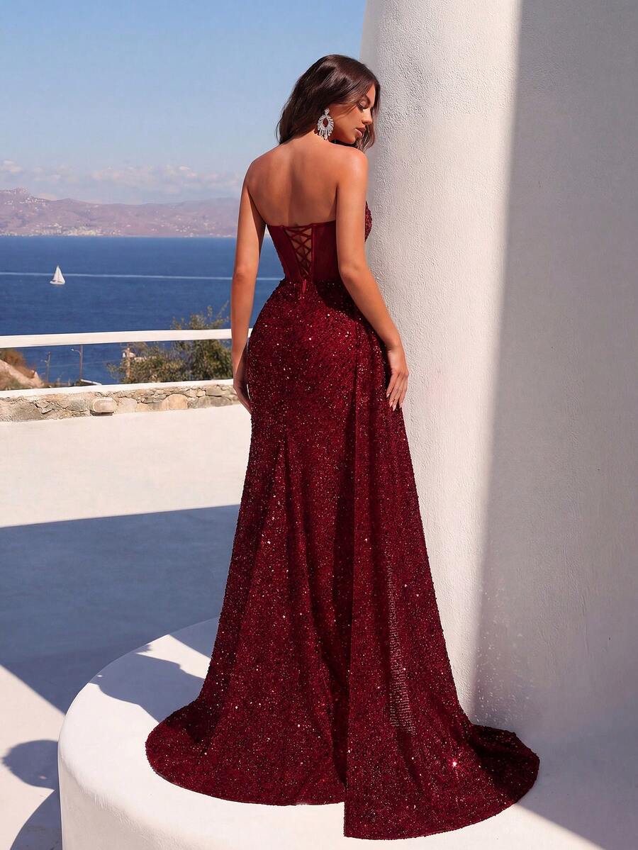 Elegantna večernja haljina sa šljokicama