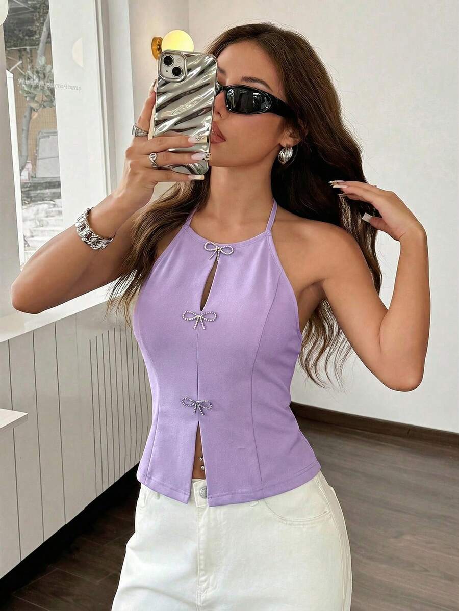 Casual Pleteni Top bez Leđa