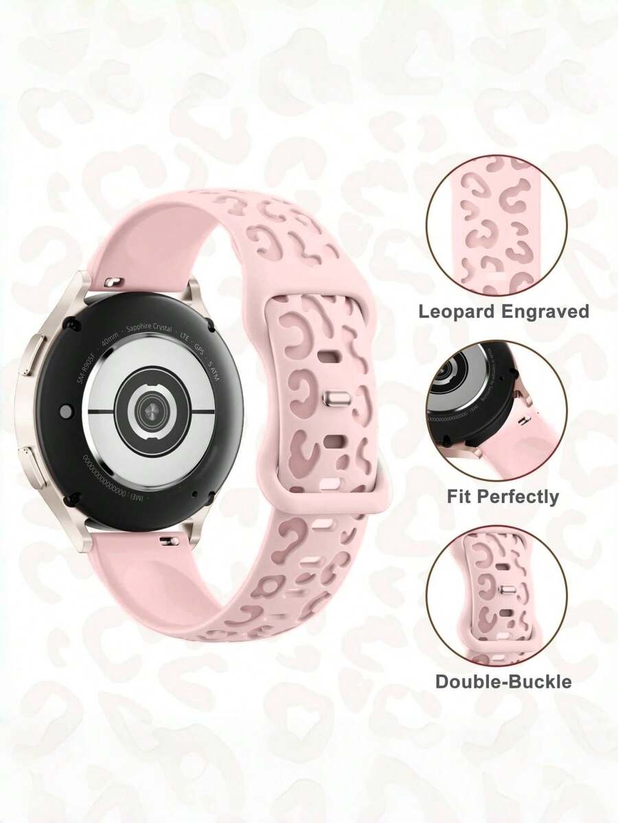 20mm dvobojna silikonska narukvica za sat sa cvetnim reljefom, kompatibilna sa Samsung Galaxy Watch 7 6 5 4 40mm 44mm/5 Pro/6 Classic 47mm/Watch 4 Classic/Active 2, 45mm/Watch 3/Watch 4 Classic 42mm 46mm Watch 6 47mm 43mm