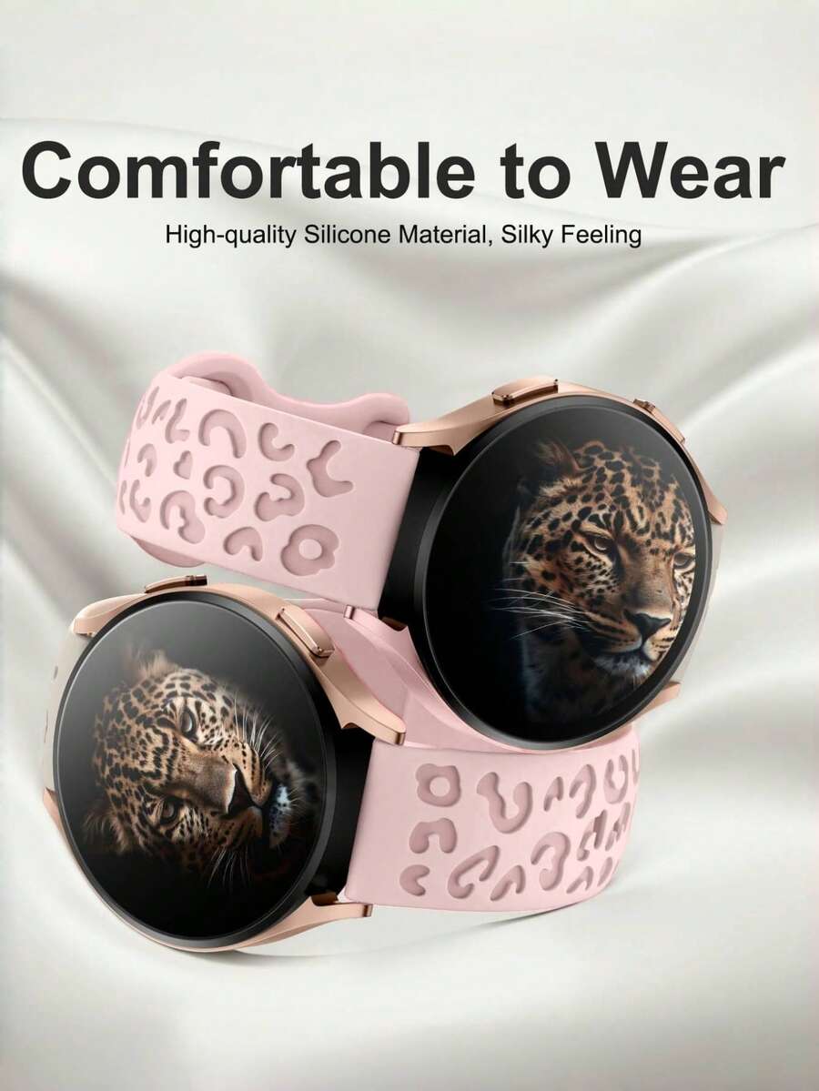 20mm dvobojna silikonska narukvica za sat sa cvetnim reljefom, kompatibilna sa Samsung Galaxy Watch 7 6 5 4 40mm 44mm/5 Pro/6 Classic 47mm/Watch 4 Classic/Active 2, 45mm/Watch 3/Watch 4 Classic 42mm 46mm Watch 6 47mm 43mm