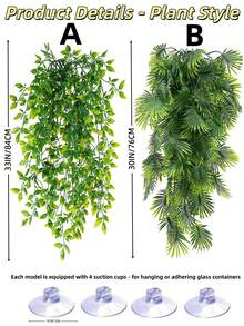 Reptiles Can Climb Vines And Artificial Plants. Soft Jungle Vines Are Handwoven From Parachute Cord. Artificial Decorative Plants Are Hung On Bottles For Snake Enclosures. Leopard Print Gecko Habitat Decor Is Suitable For Chameleons, Crabs, Lizards, Snakes, Geckos, Frogs, And Hermit Crabs.