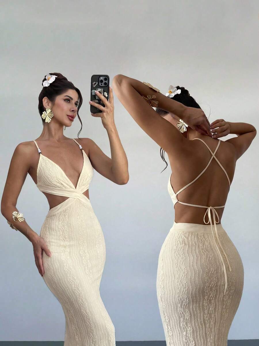 Ženska Elegantna Haljina bez Leđa