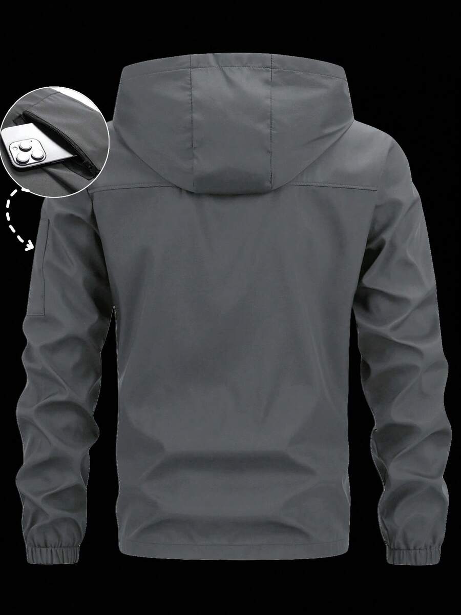 Muška jakna sa kapuljačom i dugim rukavima za sport i aktivnosti na otvorenom, tech wear