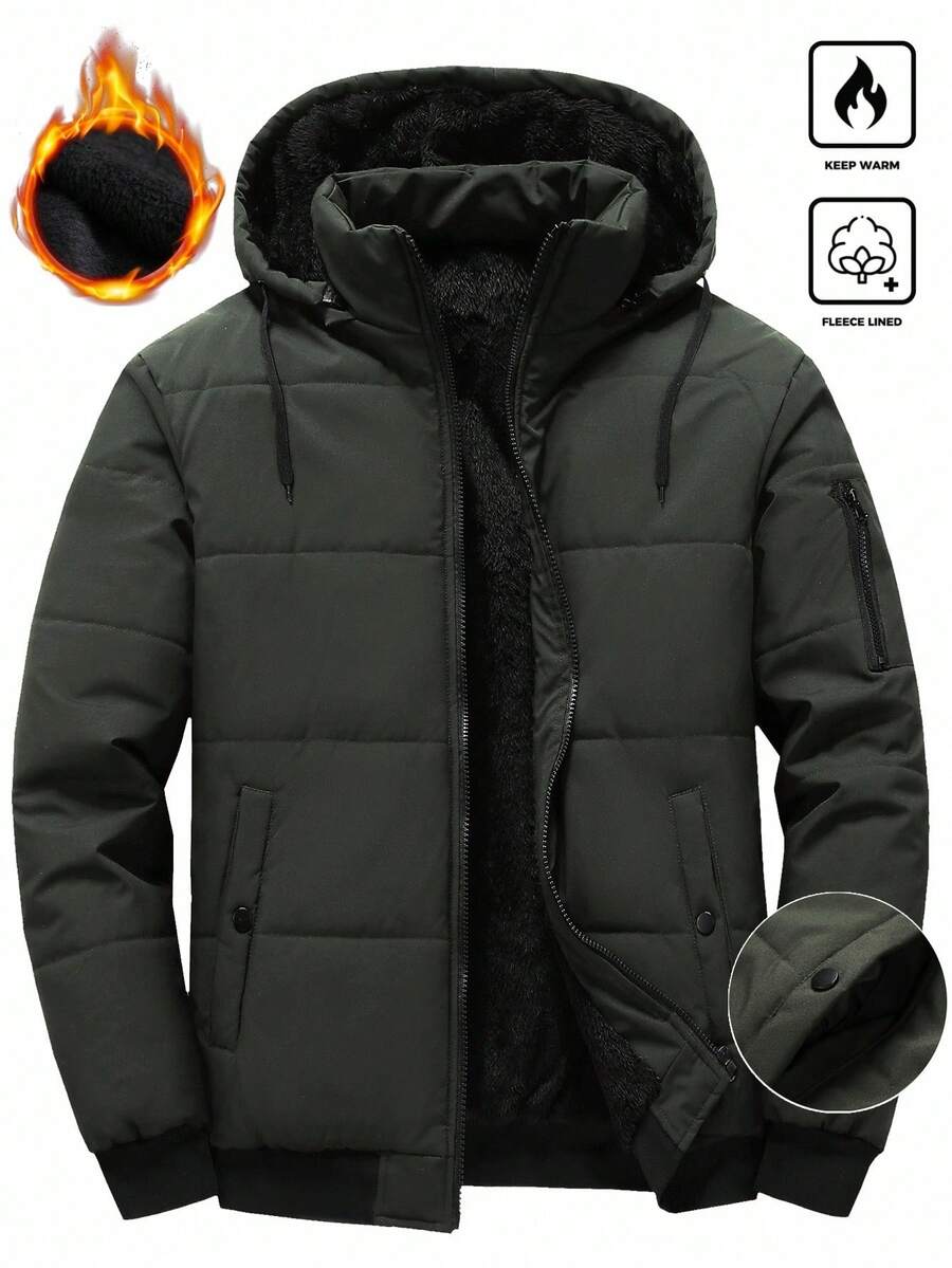 Muški dugi topli  outdoor kaput sa punjenjem za zimu, sa kapuljačom