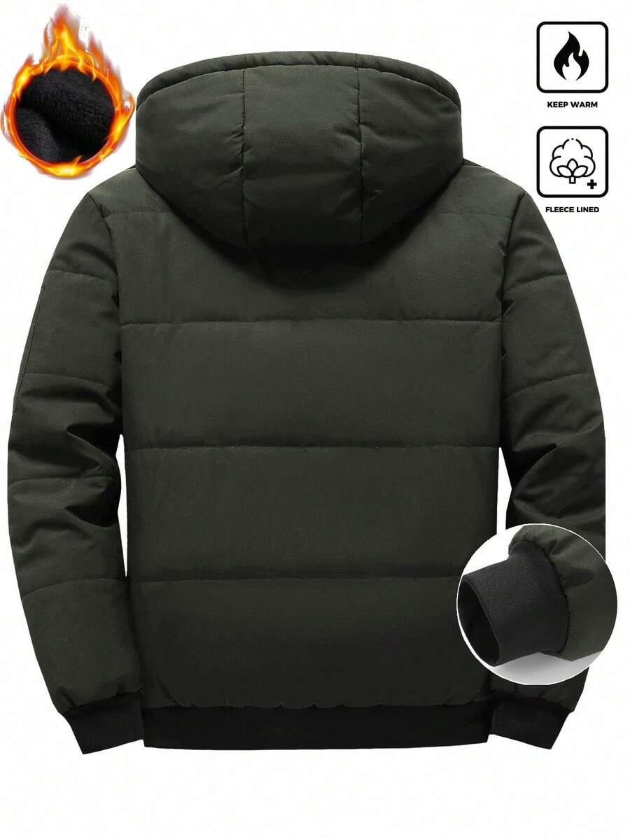 Muški dugi topli  outdoor kaput sa punjenjem za zimu, sa kapuljačom