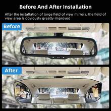 11-Inch Interior Clip-On Panoramic Rearview Mirror, Convex Wide Angle Rearview Mirror For Cars, SUVs, Trucks, Anti-Glare, Expanded Viewing Area Auxiliary Mirror