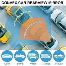 11-Inch Interior Clip-On Panoramic Rearview Mirror, Convex Wide Angle Rearview Mirror For Cars, SUVs, Trucks, Anti-Glare, Expanded Viewing Area Auxiliary Mirror