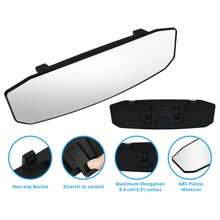 11-Inch Interior Clip-On Panoramic Rearview Mirror, Convex Wide Angle Rearview Mirror For Cars, SUVs, Trucks, Anti-Glare, Expanded Viewing Area Auxiliary Mirror