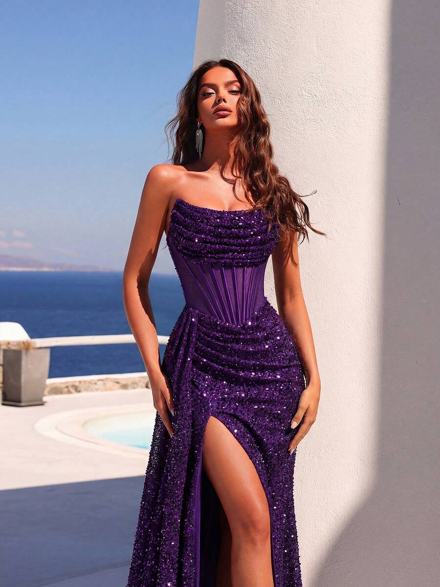 Elegantna večernja haljina sa šljokicama