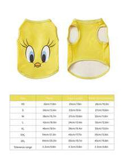 LOONEY TUNES X PETSIN 1pc Cartoon Cute Little Yellow Bird Print Yellow Pet Top