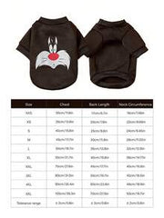 LOONEY TUNES X PETSIN 1pc Small Black Cat Face Printed Pet Winter Clothing