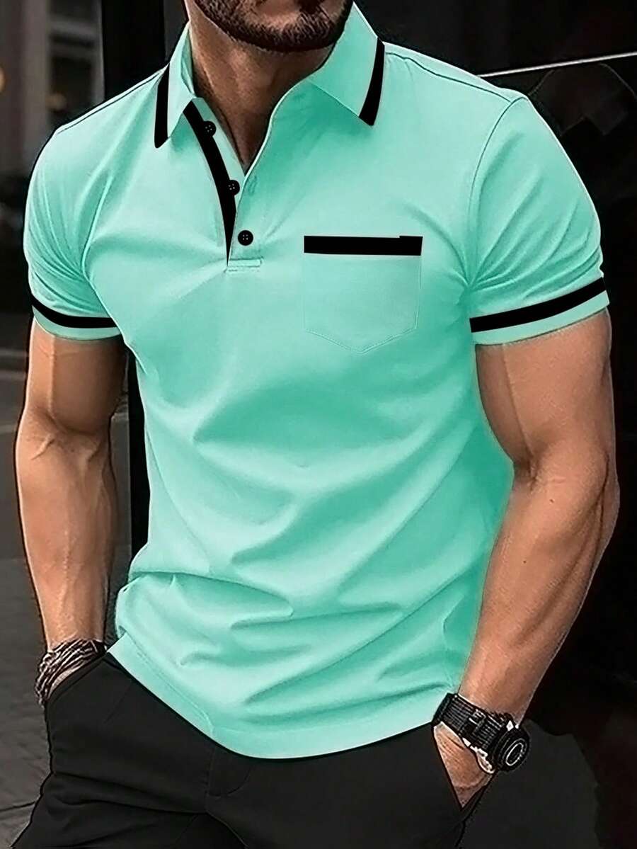 Muška formalna polo majica od pamuka sa kontrastnim detaljima