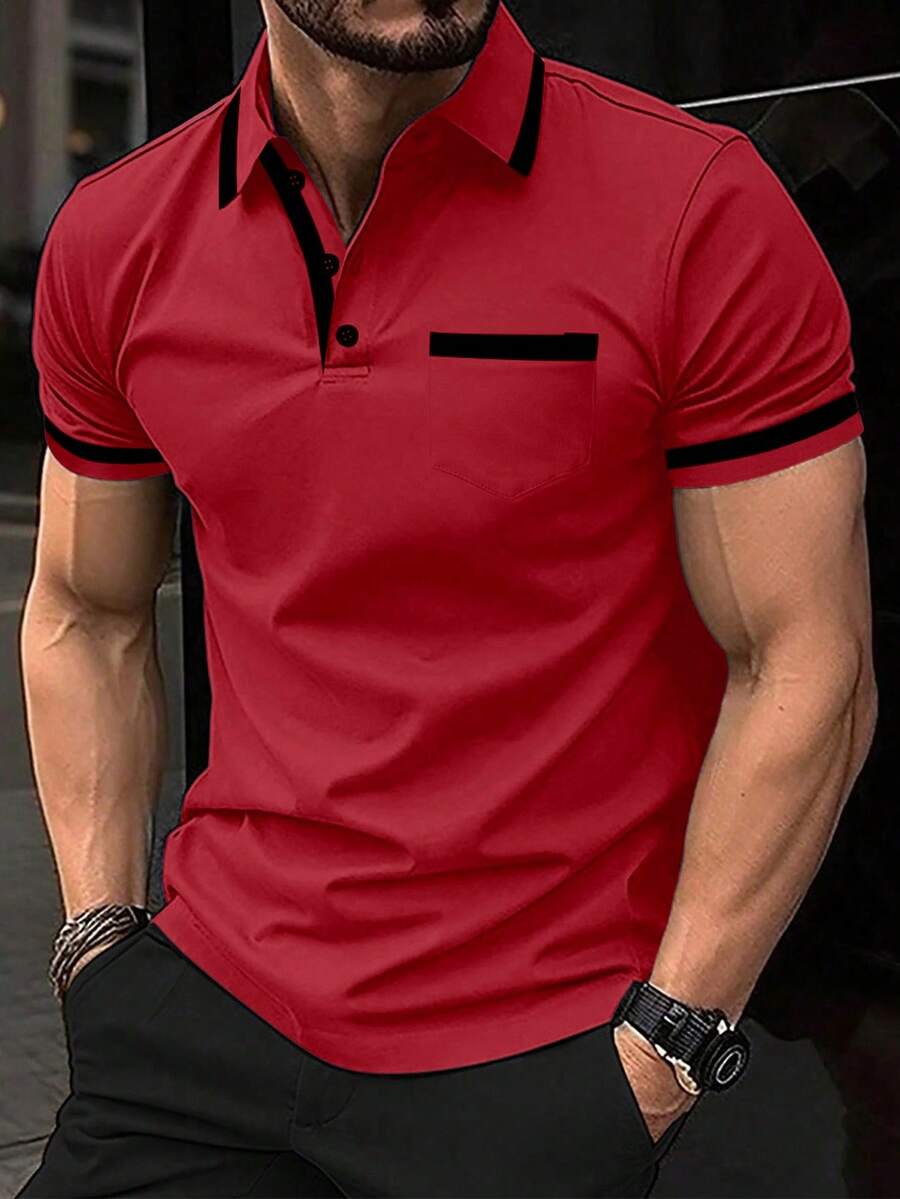 Muška formalna polo majica od pamuka sa kontrastnim detaljima