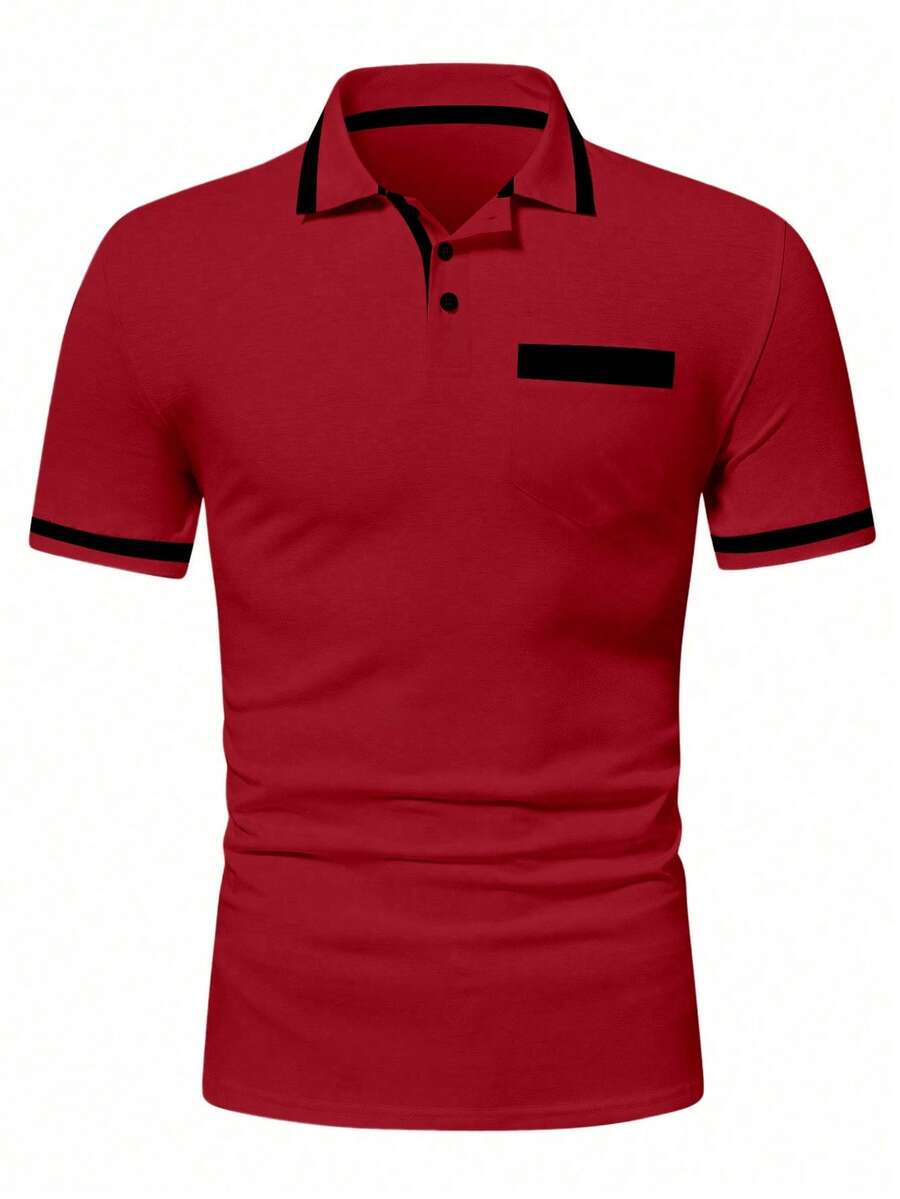 Muška formalna polo majica od pamuka sa kontrastnim detaljima