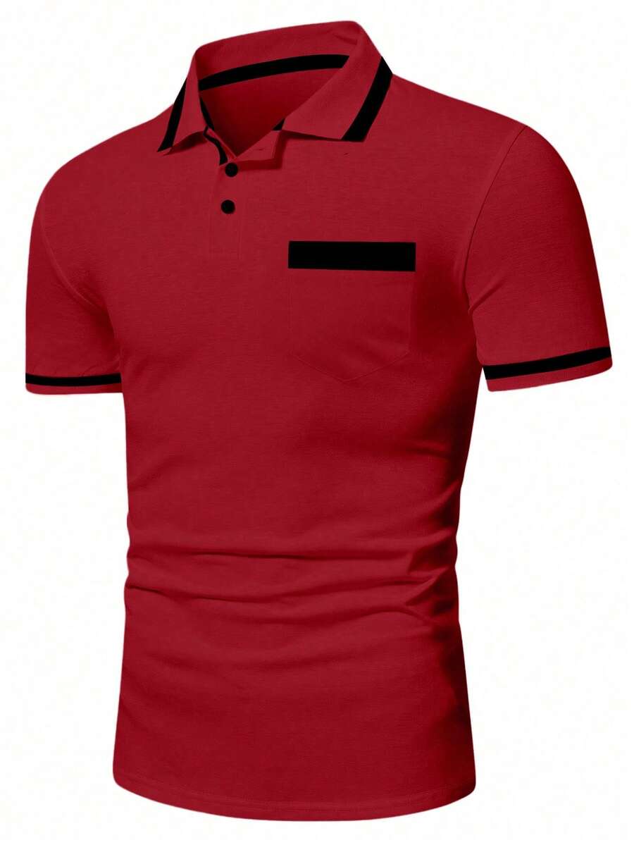 Muška formalna polo majica od pamuka sa kontrastnim detaljima