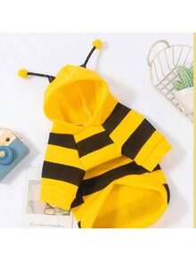 1pc Pet Hoodie, Cute Bee Design, Funny Transformation Sweatshirt For Small Cats & Dogs, Autumn/Winter Pet Clothing With Hood To Prevent Shedding