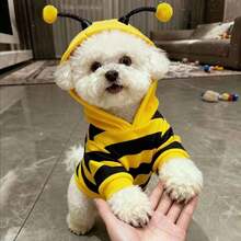 1pc Pet Hoodie, Cute Bee Design, Funny Transformation Sweatshirt For Small Cats & Dogs, Autumn/Winter Pet Clothing With Hood To Prevent Shedding