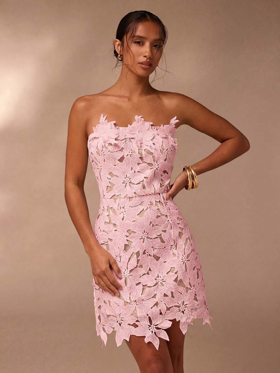 Haljina  Ukrašena 3D Cvećem Na Grudima, Elegantna Večernja Haljina