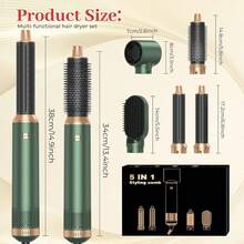 UKLISS 5-In-1 Professional Styling Brush Set (Hot Air Brush + Straightening Brush + Auto Curling Iron)