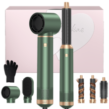 UKLISS 5-In-1 Professional Styling Brush Set (Hot Air Brush + Straightening Brush + Auto Curling Iron)