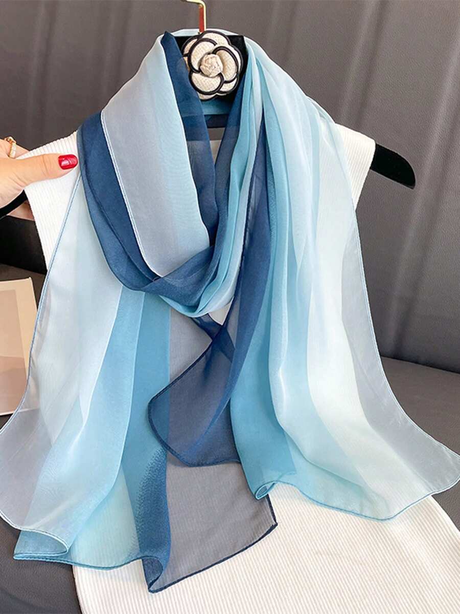 Elegantan ombre šifon šal, lagan i prozračan, visokokvalitetni