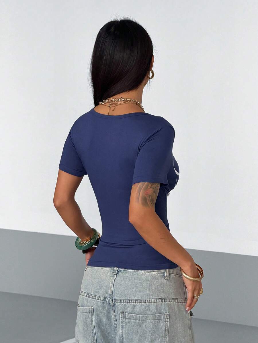 StreetHx Ženski Henley Crop Top
