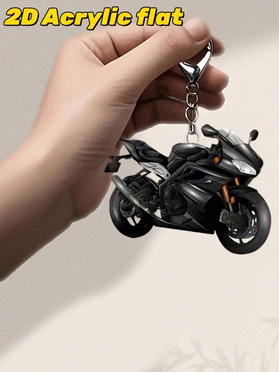 2D ravni crni akrilni privesak za motocikl