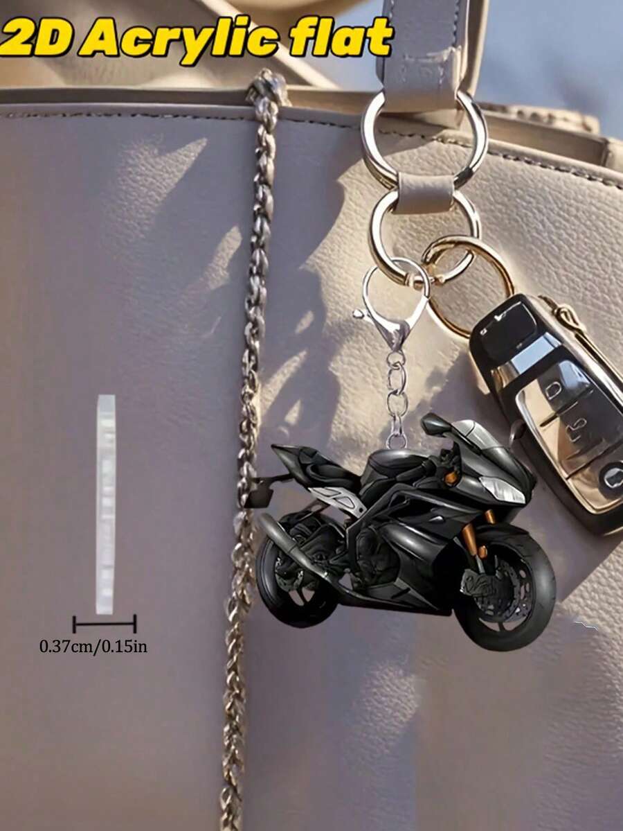 2D ravni crni akrilni privesak za motocikl