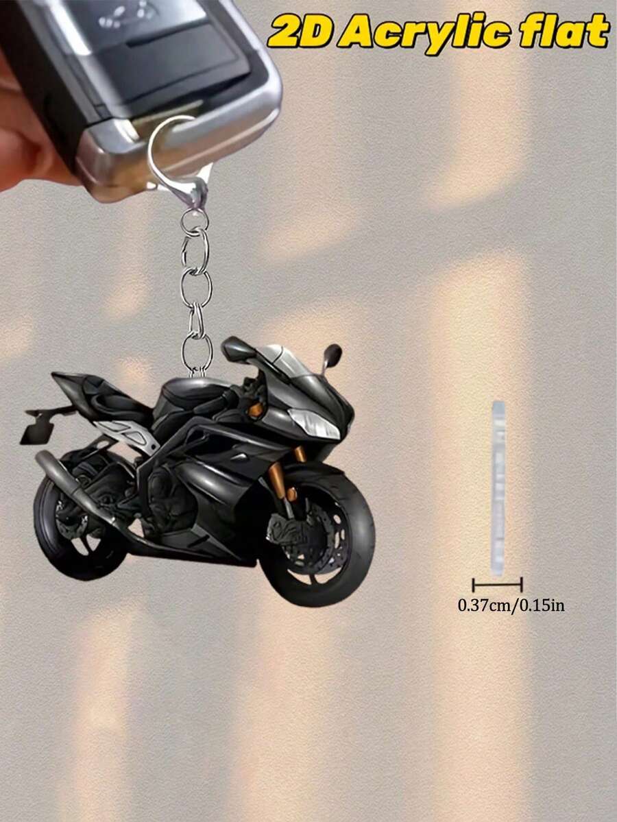 2D ravni crni akrilni privesak za motocikl
