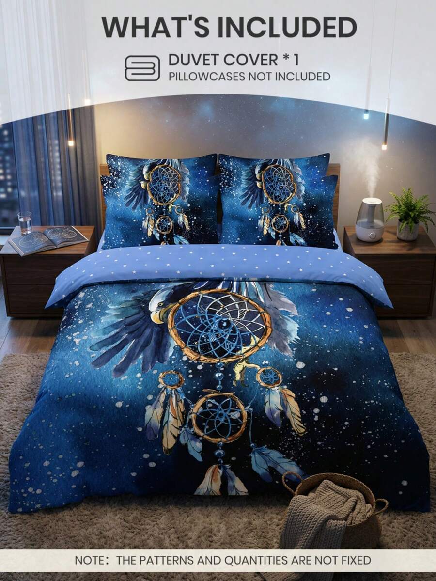 Set za posteljinu sa uzorom Dreamcatcher i zvezdanog neba  (1 jorgan-navlaka i 1/2 jastučnica)