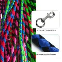 Horse Supplies - Thickened Horse Lead Rope, Large Silver Metal Buckle & Hook, 4-Strand Braided Horse Leash, Pet Leash