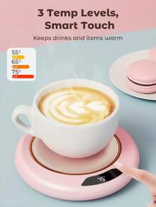 Teckwe USB Smart Cup Warmer 3-Level Constant Temperature, Electric Adjustable Heat Pad For Candle Tea Milk Drink Table Dining Room Bar Housewarming